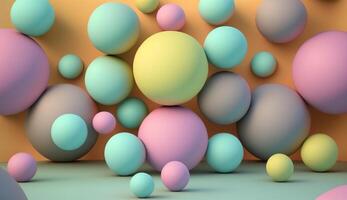 Abstract background with 3d spheres. colorful bubbles, AI Generative photo