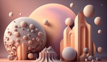 Technological Wave Background, 3d modern tech wallpaper. photo