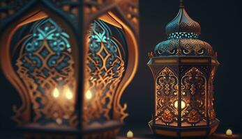 3d render mosque element in ornate arabic, Islamic architecture style interior. AI Generative photo