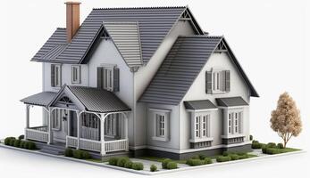 Free photo of real estate or property for template, social media design, architect designing and building a model house, AI Generative