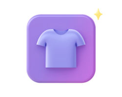 3d render of purple outfit and cloth icon for UI UX web mobile apps social media ads design png