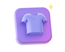 3d render of purple outfit and cloth side icon for UI UX web mobile apps social media ads design png