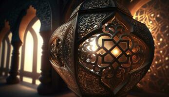 Realistic arabic lantern of ramadan celebration free download. Ai Generative photo