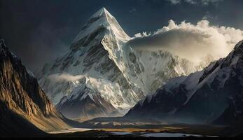 Realistic Beautiful landscape scene with Cloudy weather. photo