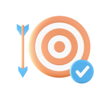 3d Arrow and target icon for UI UX web mobile apps social media ads design png