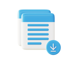 3d download document file icon for UI UX web mobile apps social media ads design png