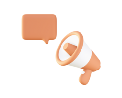 3d Loudspeaker with chat bubble icon for UI UX web mobile apps social media ads design png