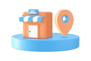 d Orange map location icon for UI UX web mobile apps social media ads design png