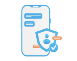 3d teléfono inteligente y seguridad sistema proteccion proteger icono para ui ux web móvil aplicaciones social medios de comunicación anuncios diseño png