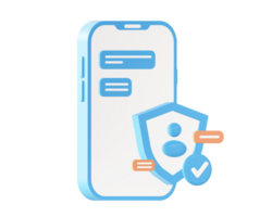 3d teléfono inteligente y seguridad sistema proteger icono para ui ux web móvil aplicaciones social medios de comunicación anuncios diseño png