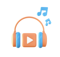 3d Streaming music online icon for UI UX web mobile apps social media ads design png