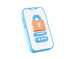 3d Smartphone and security icon for UI UX web mobile apps social media ads design png