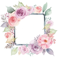 romantique mariage aquarelle Cadre png