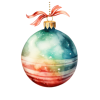 Watercolor Christmas ball isolated png