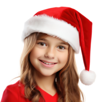 schön Mädchen im Santa's Deckel png