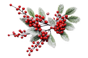 Pine branch with berries isolated png