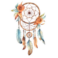 Watercolor dream catcher isolated png