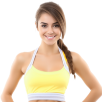 Young woman in sport wear isolated png