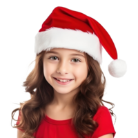 lindo menina dentro papai noel boné png