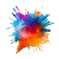 Bright colorful holi paint color powder festival explosion burst isolated png