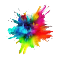 Bright colorful holi paint color powder festival explosion burst isolated png