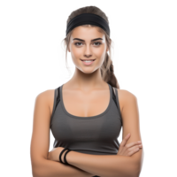 Young woman in sport wear isolated png