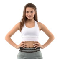 Young woman in sport wear isolated png