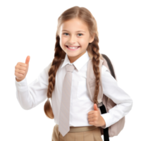 Happy school girl isolated png