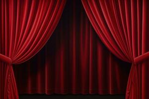 Red theatre curtains photo