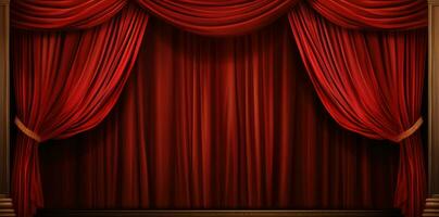 Red theatre curtains photo