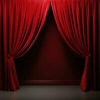 Red theatre curtains photo