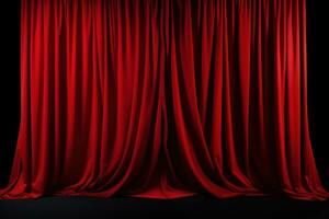 Red theatre curtains photo