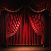 Red theatre curtains photo
