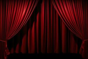 Red theatre curtains photo