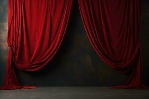 Red theatre curtains photo