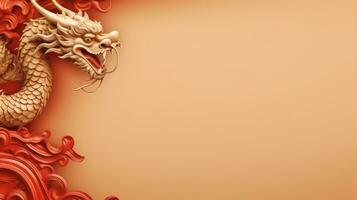 Chinese holiday background with dragon photo