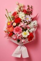 Pink flower bouquet background photo