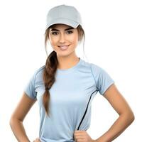 Young woman in sport wear isolated photo