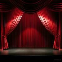 Red theatre curtains photo