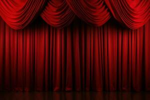 Red theatre curtains photo