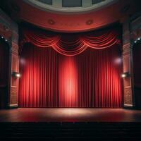 Red theatre curtains photo