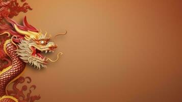 Chinese holiday background with dragon photo