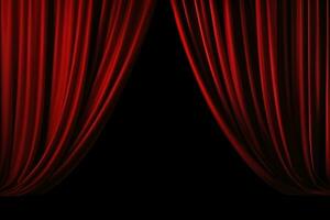 Red theatre curtains photo