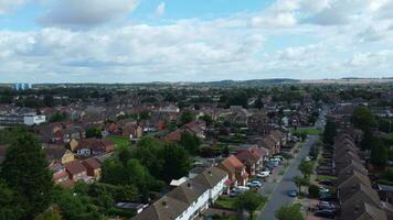 High Angle View of Western Luton City and Residential District. Aerial View of Captured with Drone's Camera on 30th July, 2023. England, UK video