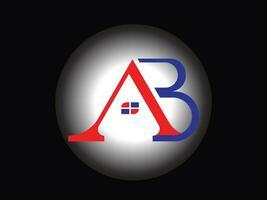 ab letra logo modelo vector