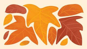 resumen Arte otoño antecedentes vector. botánico otoño temporada mano dibujado modelo diseño con arce hojas. sencillo contemporáneo estilo ilustrado diseño para tela, imprimir, cubrir, bandera, fondo de pantalla. vector