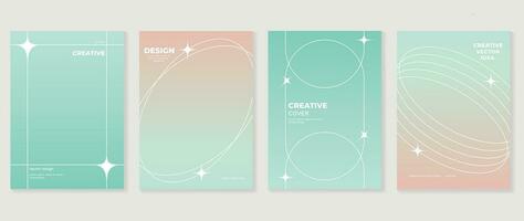 Fluid gradient background vector. Cute and minimal style posters with colorful, geometric shapes, frame, sparkle and liquid color. Modern wallpaper design for social media, idol poster, banner, flyer. vector