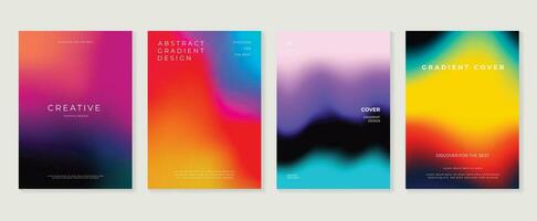 Gradient design background cover set. Abstract gradient graphic with geometric shapes, liquid, layers. Futuristic business cards collection illustration for flyer, brochure, invitation, media. vector