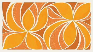 Abstract art autumn background vector. Botanic fall season hand drawn pattern design with leaves branches. Simple contemporary style illustrated Design for fabric, print, cover, banner, wallpaper. vector