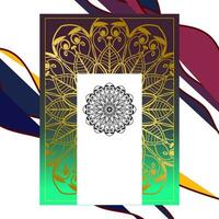 Gradient background with golden mandala ornament vector